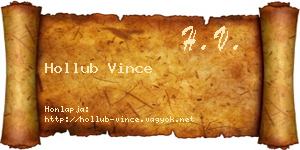 Hollub Vince névjegykártya
